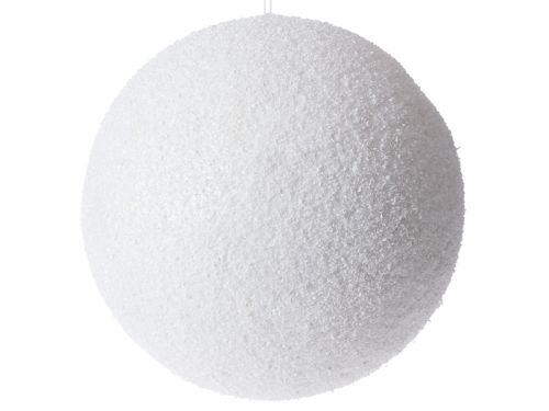 Різдвяний куля з глітером білий 25см