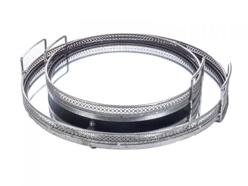 Набір із 2-х підносів  41х40х7,5/31х30хх6,5 см (металл/скло)