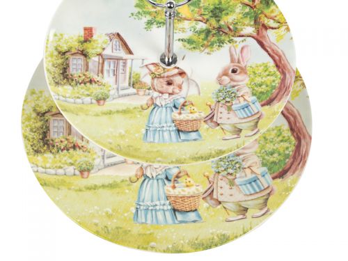 Блюдо для тістечок "Кроличі Історіі" 2-х ярусні, 26 см