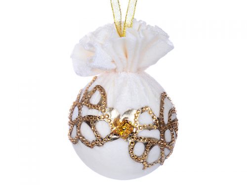 Ялинкова куля Ø 8 см із золотою прикрасою 