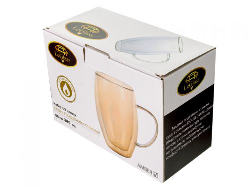 Набір з 2-х кухлів з подвійними стінками  Le Glass "Crystal" 380 мл