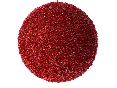 Різдвяний куля з глітером червоний 20см