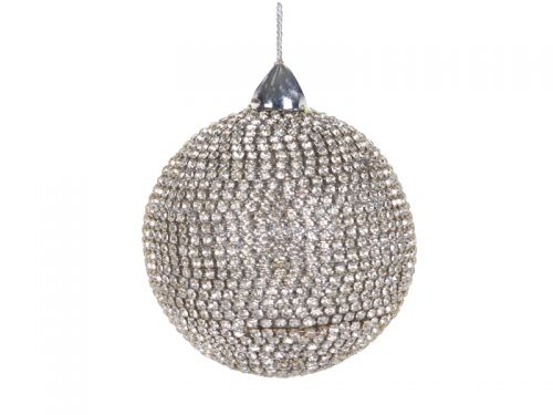 Прикраса декоративна куля срібло 8см