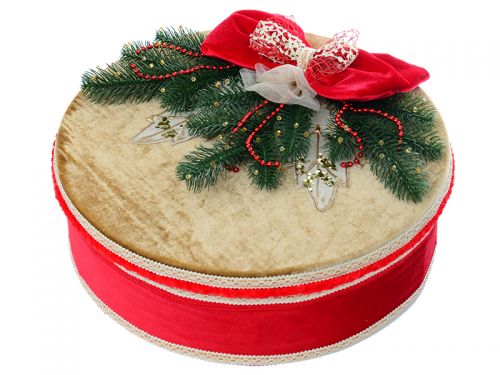 Подарункова коробка з червоним бантом "Червоний маскарад"