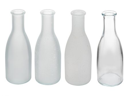 Набор из 4-х ваз Bottle white-frost h18 d6x26,5 см