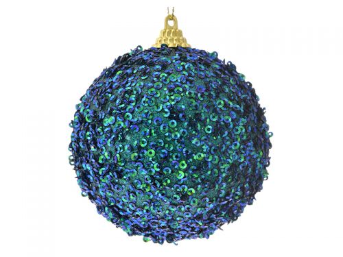 Набір з 6-ти куль зелений з глітером, 8см