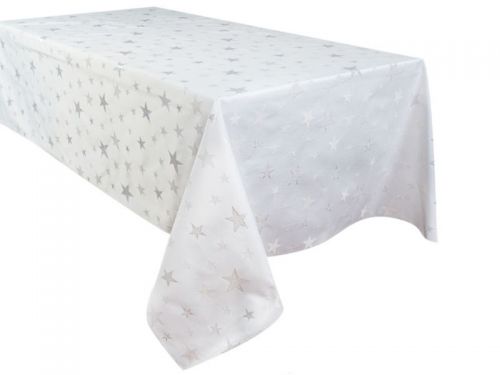 Скатертина з срібним люрексом "Зірки" 100х100 см