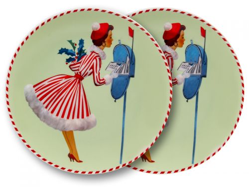 Набір з 2-х тарілок "Miss Christmas" 20,5см