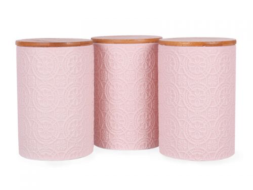 Набір з 3-х банок для сипучих з бамбуковою кришкою 10х10х15см