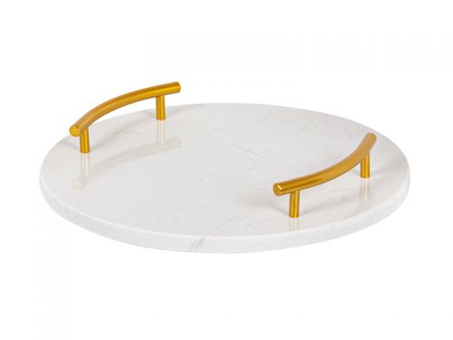 Піднос 30х30х5 см (мармур/метал)