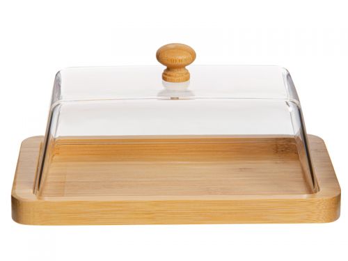 Блюдо з кришкою 21х12,5 см (бамбук/акрил)