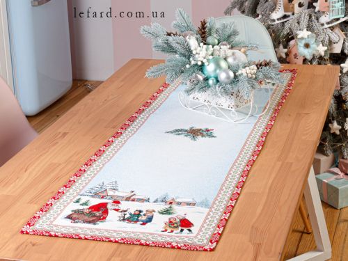Раннер гобеленовий новорічний з люрексом " "HIVER"40х100см