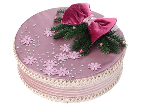 Подарункова коробка кругла з  бантом 