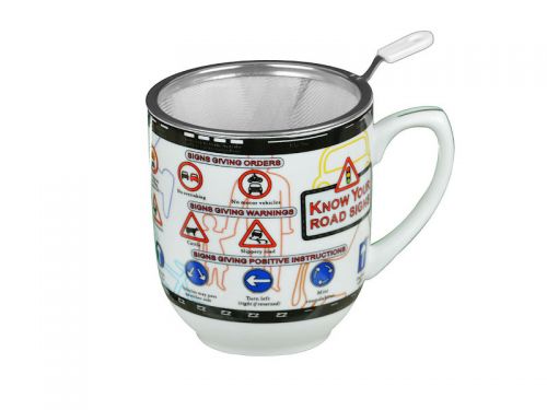 Кружка заварювальна "Дорожні знаки" з ложкою, 300мл