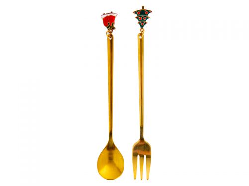 Столовий набір з 2-х предметів (ложка і виделка) 17,5 см (Нержавіюча сталь)