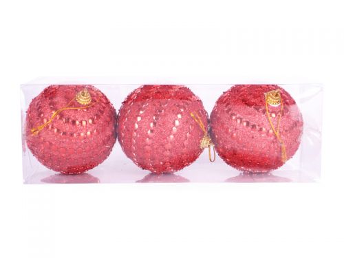 Набір ялинкових кульок 3шт, 8см