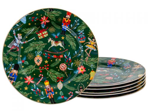Набір тарілок "Green Christmas" 6 шт 19 см