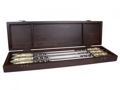 Набір шампурівvip "Щука" в кейсі із натурального дерева