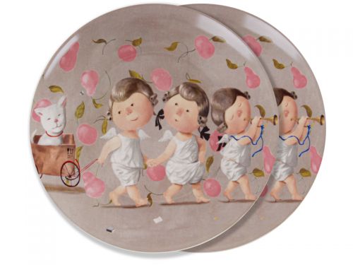 Набір тарілок "Ми веземо з собою кота" 2 шт 19 см