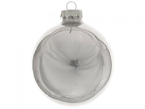 Набір з 4-х ялинкових куль 10см срібло
