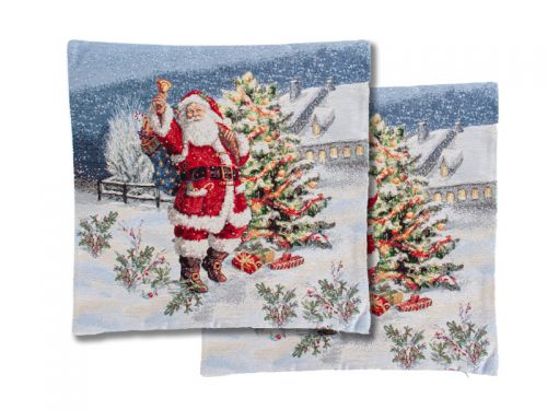 Наволочка новорічна гобеленова з люрексом