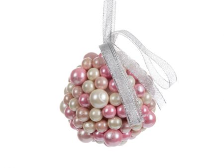 Ялинкова прикраса 9 см рожева (пластик)