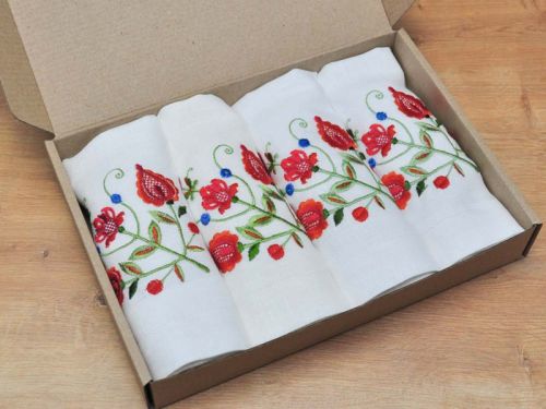 Серветка "Дерево життя" 4шт. 40х40 (білий льон ТХ-90) мод.1