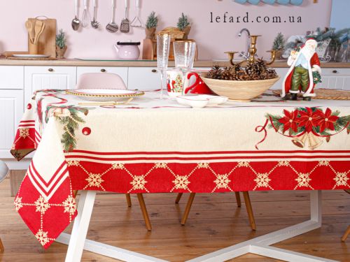 Скатертина гобеленова новорічна з люрексом  "CARPI" 140 х 240см
