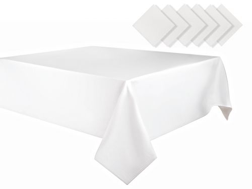 НАБІР СКАТЕРТИНА 140X220СМ + 6 СЕРВЕТОК 35х35СМ MILK