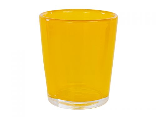 Ваза з кольорового скла жовта, Ø10 см, висота 12 см