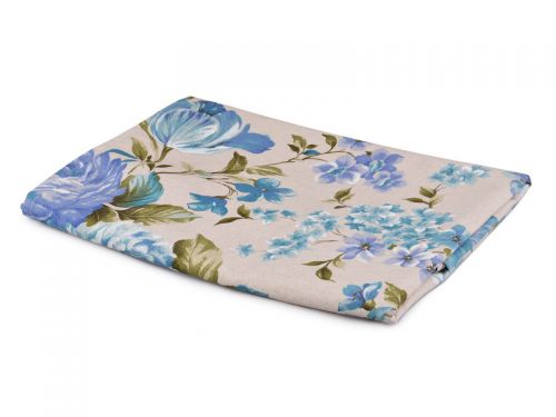 Скатертина Півонія синя 180х140 см, 6 серветок 35х35 см