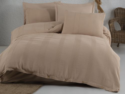 Комплект постільної білизни "Bryno  Beige" ранфорс жаккард  200x220 см + 4н.50x70 см