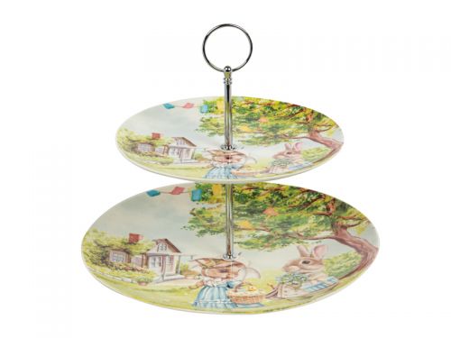 Блюдо для тістечок "Кроличі Історіі" 2-х ярусні, 26 см