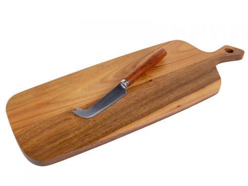 Дошка обробна і ніж для сиру 40х14х1,5 см (дерево)