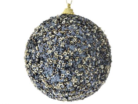 Набір з 6-ти куль з глітером чорний, 8см