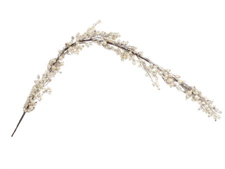 Гілка декоративна 150 см біла (пластик/папір)