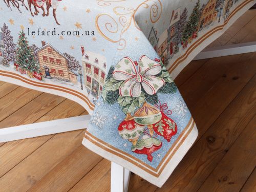 Скатертина гобеленова новорічна з люрексом  "COMET" 100х100см