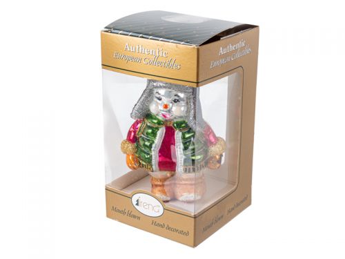 Новорічна іграшка "Сніговик в пуховичку "