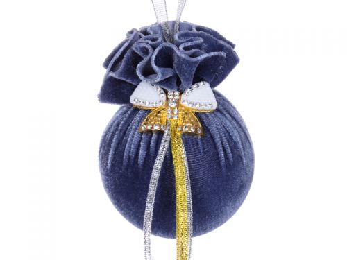 Ялинкова куля Ø 8 см з брошкою бант 