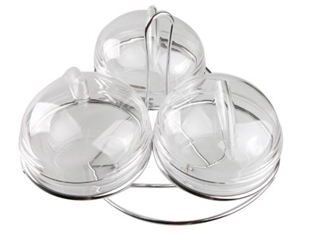 Набір із 3- х салатників на метал. підставці