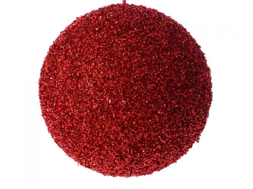 Різдвяний куля з глітером червоний 20см