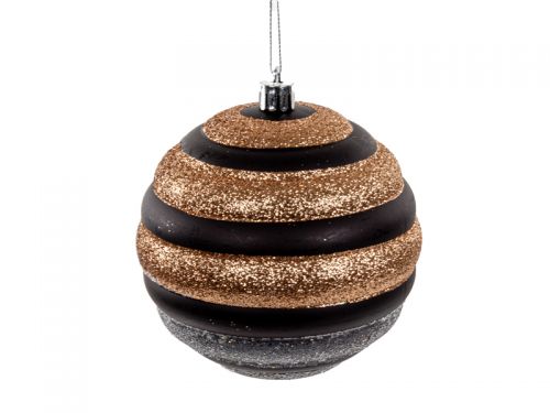 Набір ялинкових прикрас 4 штук 10 см чорний із золотом (пластик)