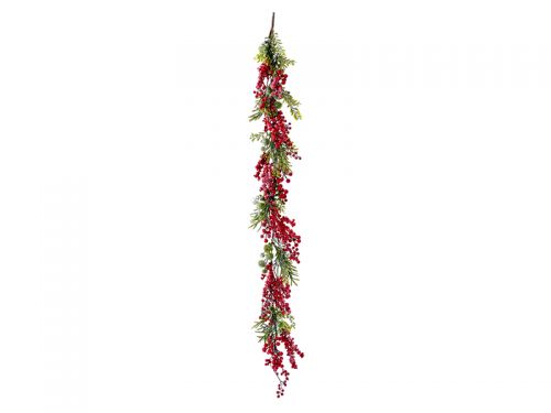Гірлянда 150см з червоними засніженими ягодами