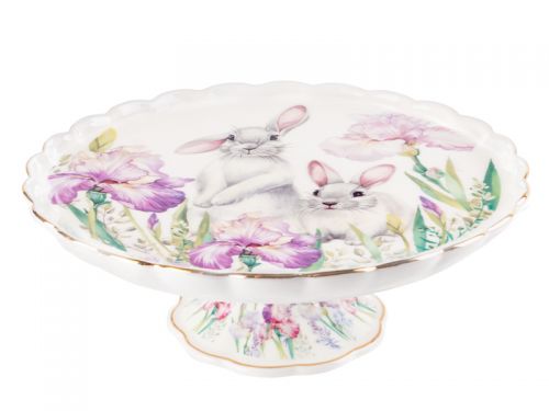 Блюдо для торта "Кролик у квiтах" 22см.