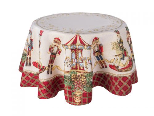 Скатертина гобелен "Лускунчик" коло діам 140x140см