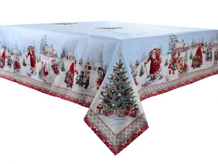 Скатертина гобеленова новорічна з люрексом  