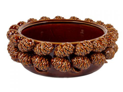 Кашпо "Шишки" 30х30х10 см коричнева (кераміка)