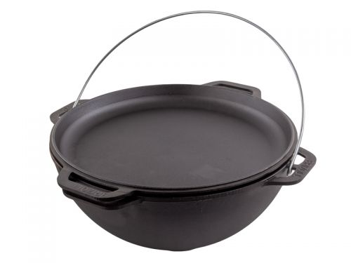 Казан азiатський чавунний з чавунною кришкою - сковородою ТМ "BRIZOLL" 15 л "Азiя"