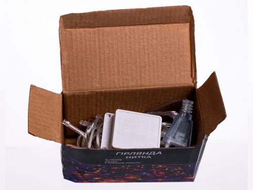 Гірлянда нитка 120 LED 10м чорний провід жовтий (від мережі)