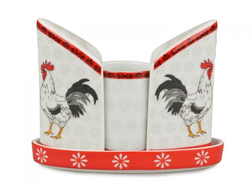 Набір для спецій з 3 пр. + підставка під зубочистки 10 см